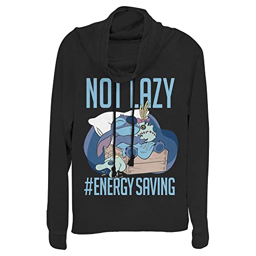 Disney Lilo & Stitch Lazy Energy Women's Long Sleeve Cowl Neck Pullover