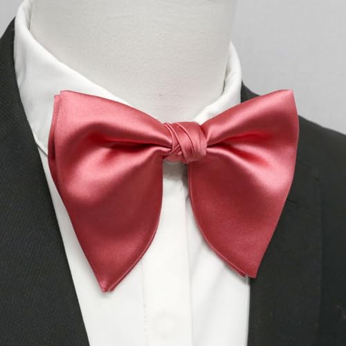 Image of Mens Bow Tie Pre Tied Oversized Bow Ties for Men Satin Bowties for Tuxedo Wedding Party Banquet