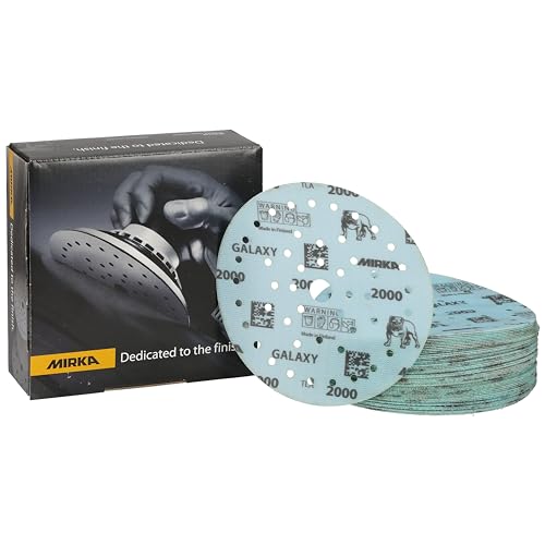 Mirka Galaxy epoxy sandpaper 150mm Hook & Loop grit 2000 for sanding epoxy resin wood, epoxy, rivertable / 50 pcs sanding discs
