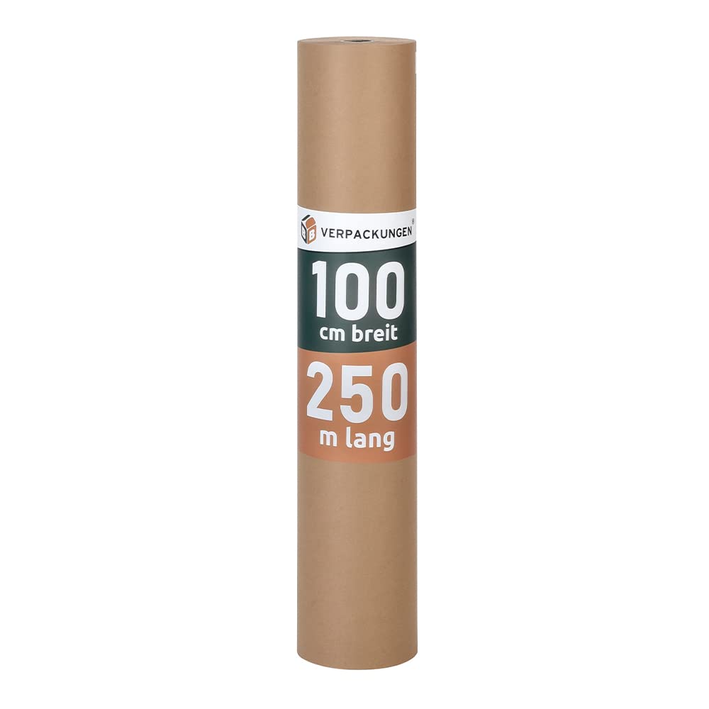 BB-Verpackungen 1 x Natronmischpapier 100 cm x 250 m (Grammatur 80 g/m², einseitig glatt, braun) - Sets zwischen 1 und 10 Rollen