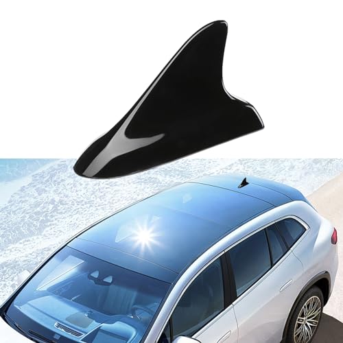 Augeny Car Shark Fin Antenna Universal Auto Roof Dummy Aerial Decoration with Adhesive Tape Radio Signal Roof Antenna Decoration Vehicle Exterior Antenna Decor Accessories (Black)