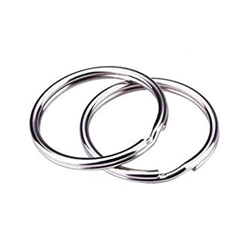 KINGFOREST 200-Pack Split Key Rings (1 Inch/25mm) - Silver Nickel Metal Keychain Rings for Keys, DIY Crafts, Bags & Accessories - Durable Bulk Keyring Hardware with Smooth Edges