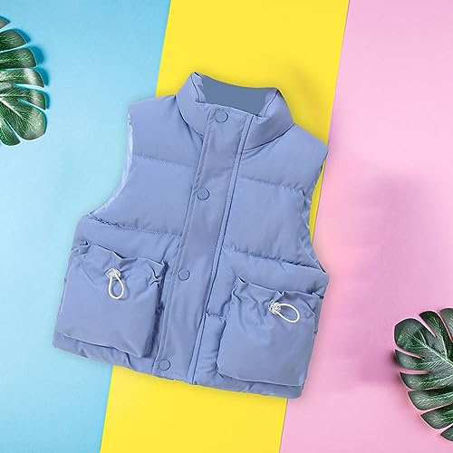 Lightweight Down Vest for Boys Girls Puffer Winter Snow Vest Kids Stand Collar Waistcoat Coat Gilet Outerwear with Pocket4