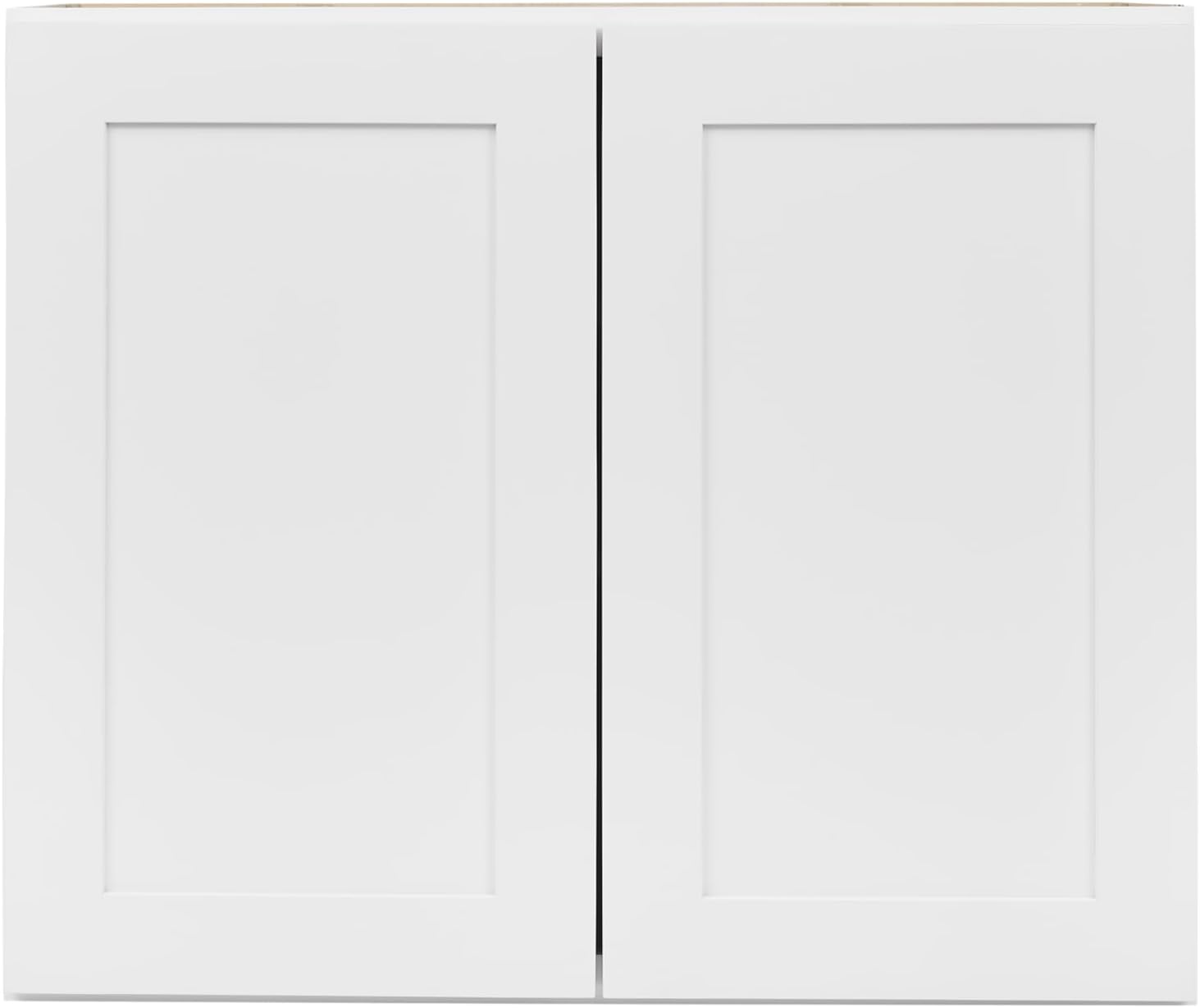 White Shaker Wall Cabinet - Ready to Assemble, Perfect for Kitchen, Laundry, and Bathroom Storage - 24”W x 24”H x 12”D