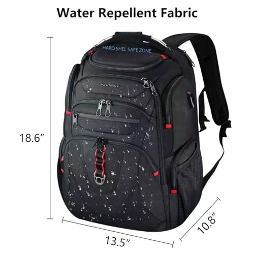 KROSER Travel Laptop Backpack Heavy Duty Computer Backpack with Hard Shell Saferoom RFID Pockets Water-Repellent Business College Daypack Stylish School Laptop Bag for Men/Women