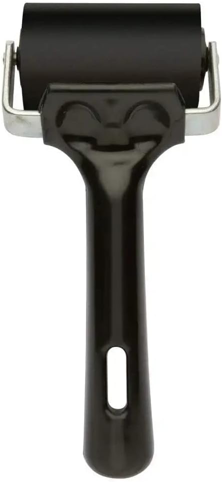 KRAFTMASTERS� 2inch Rubber Roller Black Handle for Ink Paint Block Stamping, Printmaking Wallpaper Arts Crafts