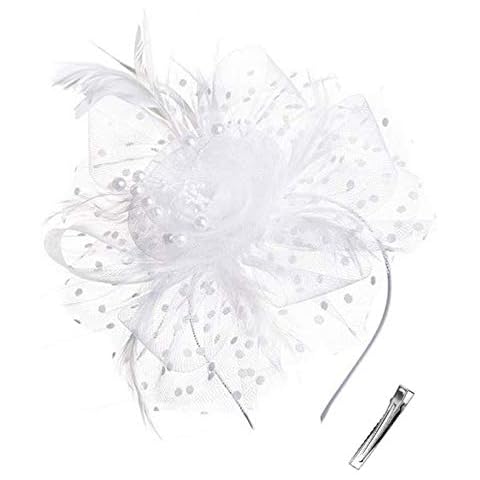 Women's Fascinator Hat Flower, Mesh Feathers, Clip Headpiece, Hair Accessories Cover