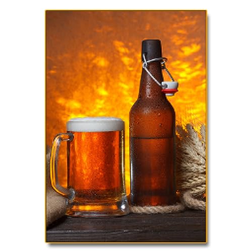 Bière toile art prints KEBIA affiche blé naturel décoration salon bar 60x80 cm sans cadre
