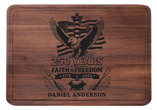 Tabla de Cortar Personalizada BBQ con Diseño Bandera Americana miniatura 1
