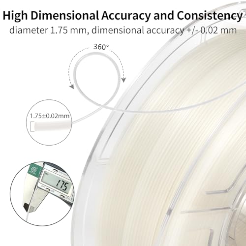Image of IEMAI Clear PLA Filament 1.75mm 1kg, Glossy Transparent Finish 3D Printer Filament Up to 600mm /s High Speed Printing for Lampshades, Home Decor & Creative DIY