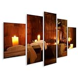 Impression sur toile de qualité supérieure. Motif : espace spa relaxant de style méditerranéen pour votre maison