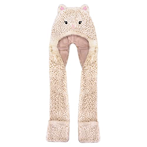 Gifts Treat Kids Girls Winter Animal Hat - 3 in 1 Multi-Functional Plush Novelty Hat, Scarf and Mittens