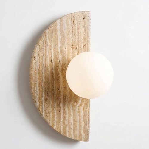Aplique de pared de travertino amarillo y cristal lámpara g9 2