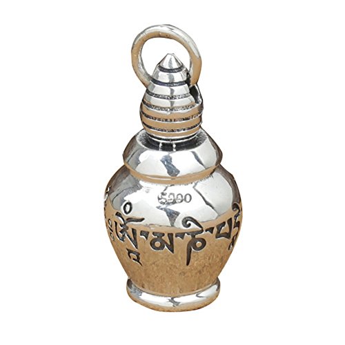 Pendentif Stupa argent 990 Om mani padme hum contre le stress quotidien