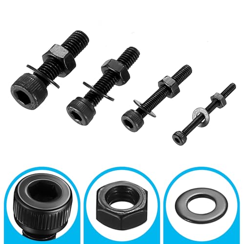 Vwoqiy 1380 Pcs Black Nuts and Bolts Set, M2 M3 M4 M5 Bolts and Nuts Set, Metric Hex Socket Head Cap Screws Set - Image 3