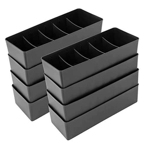 Image of Cutting EDGE Stackable Storage Drawer Organiser, Set of 8 (Black) | BPA Free Plastic, Stackable Design, Wardrobe Storage, Socks Organizer, Cosmetics Storage, Stationery Holder
