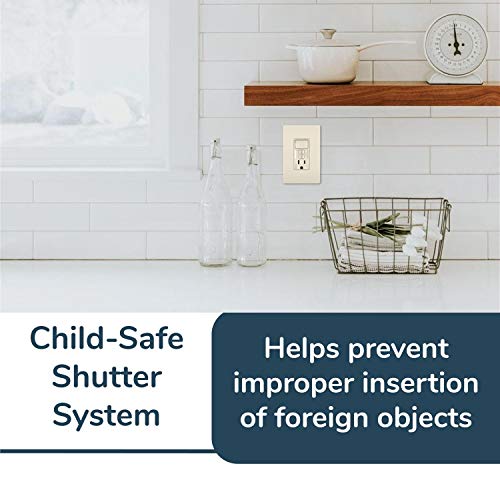 Legrand Radiant Rocker Decorator Switch, Self-Test Gfci Outlet, Safe For Kids, Tamper-Resistant Light Almond #TOP4