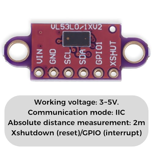 5 STÜCKE VL53L0X ToF-Sensor, VL53L1X V2 Flugzeit-Laser-Distanzsensor-Breakout-Modul 3-5 V I2C IIC für Arduino, ESP32