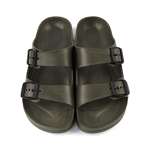 Image of Luffymomo Women's Eva Double Buckle Slides Sandals | Soft Footbed Adjustable Slip on Sandals, Comfortable Summer Beach