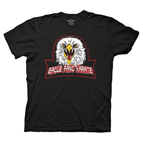 Ripple Junction Cobra Kai Eagle Fang Crew T-Shirt, Adult Unisex Slogan Tee, Black Ripple Junction Cobra Kai Eagle Fang Crew T-Shirt, Adult Unisex Slogan Tee, Black