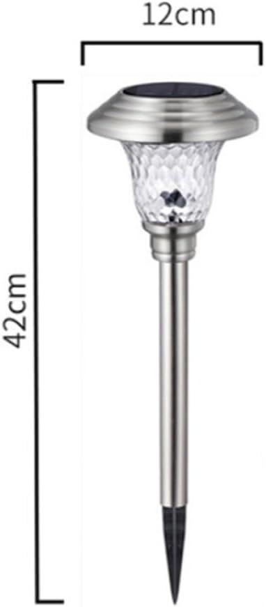 Luxshiny 2pcs Solar Garden Lights Outdoor Stainless Steel Glass LED Landscape Path Lights Waterproof Solar Power Standing Lamps for Patio Lawn Yard