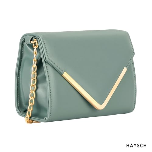 Image of Women Girls V-flap Crossbody Sling Bag with Embellished Gold Chain | Perfect For Party Travel Or Daily Use | Stylish Bag For Women