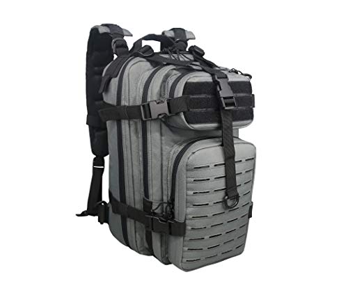 Lightning X TacMed First Responder Medic Backpack | Military Style MOLLE Day Pack + Dividers & Pockets for First Aid Supplies (Grey) - Lightning X Products