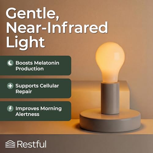 Image of Restful 2-Pack Bedtime Bulb v2 for Better Sleep (45+ Years of Light) - Dimmable Low Blue Light Bulb, Easy Setup, Reduces Eye Strain