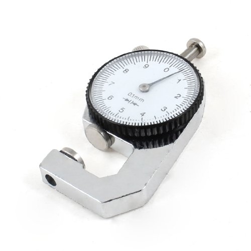 Calibrador de espesores de cabeza plana Aexit, rango de medición 0 a 10 mm, precisión 0,1 mm, con esfera en números arábigos, material metal miniatura 1