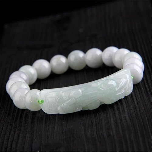 Bracelet émeraude de perles en jadéite blanche lingot le cadeau idéal