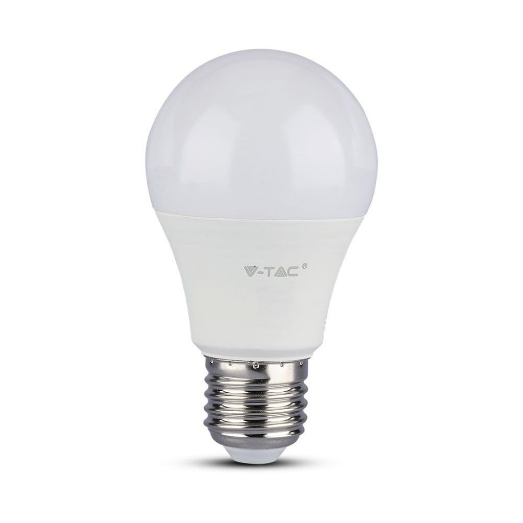 V-TAC LED Light Bulb E27 Screw 4000K Daylight White | 9W Equivalent to 60W | Classic A60 Shape Non Dimmable