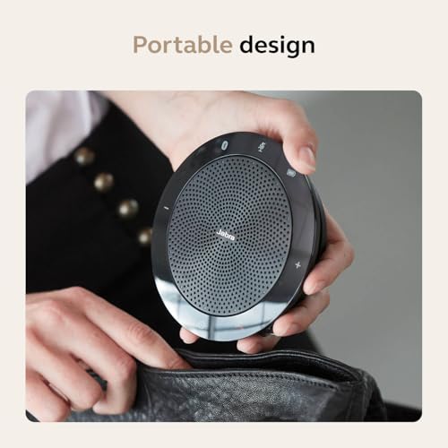 Jabra Speak 510 (2025 Edition) Portable Wireless Bluetooth Speaker with Link 370 USB Adapter for Meetings and Calls with Crystal-Clear Sound, Works with Microsoft Teams, Black