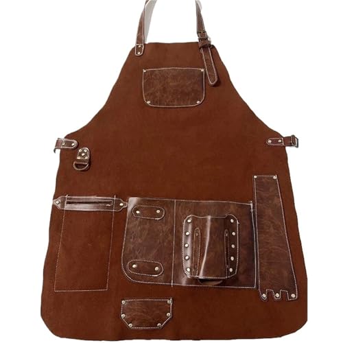 LSNNMU Tablier De Travail Tablier épais à Double Face for Soudeur Industriel, machiniste, Artisan, mécanicien Automobile, Outil, Poches Multiples