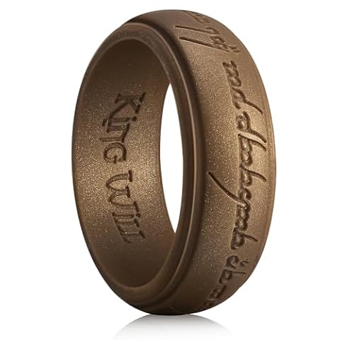 King Will Silicone Wedding Band for Men-8mm Width, Breathable Rubber Wedding Ring with Unique… — $12.33 (25% off)