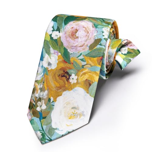 Image of Barry.Wang Mens 6 PCS Ties Silk Striped Paisley Check Floral Necktie Silky Woven Wedding Business Party Ties 3.34 inch