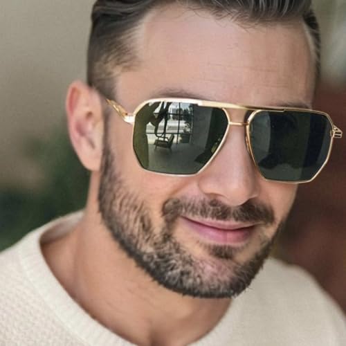 willochra Retro Oversized Square Sunglasses for Women and Men Vintage Pilot Shades Classic Large Metal Sun Glasses2