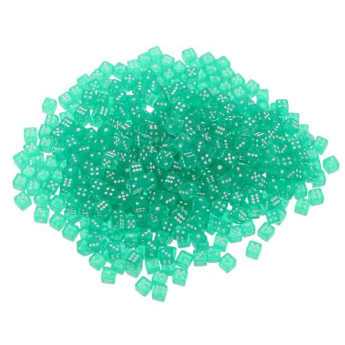 Mini dados transparentes de 500 piezas en color verde cuadrado para juegos