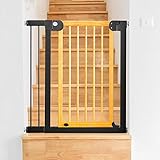 [Conveniente para adultos obtener a través] Esta puerta adopta la empuñadura de la palanca, en la que los adultos pueden liberar los bloqueos de seguridad con una mano y con un solo toque. El diseño de la presión de montaje le permite configurar fácilmente la puerta protectora. La puerta se puede abrir también en dos direcciones, los adultos pueden obtener a través de la puerta con facilidad.