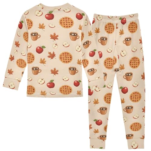 Pajama Sets Long Sleeve Autumn Fruit Food Pattern Soft Comfy Sleepwear 2 Piece PJS 3-8T3