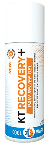 KT Recovery+ by KT Tape Pain Relief Gel, Timed release topical pain relief gel for back pain, sciatica pain, arthritis pain, 3 oz Roll On Tube