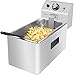 Frytownica ze stali nierdzewnej 4L/6L, komercyjna frytownica elektryczna z frytownic nablatow, z koszem i pokrywk, do restauracji i uytku domowego