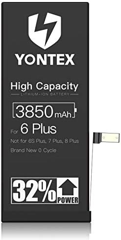 3850mAh Battery Replacement Compatible with iPhone 6 Plus, Ultra High Capacity Li-ion Battery with Repair Tools, Adhesive Strips and 1 Screen Protector