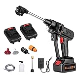 JINGFENG Cordless Power Washer 60Bar 300W High Power Washer Machine with Rechargeable Battery 5in1 Nozzles for Car Fence Floor Cleaning Watering