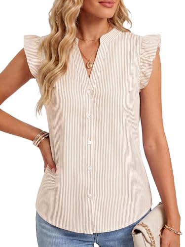 Image of Women's Dressy Striped V Neck Blouse