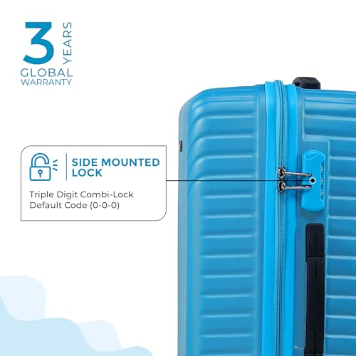 Image of ACEPACK GLX Family Set of 3 (Small Cabin + Medium Check-in + Large Check-in) Combo Teal Hard Sided Luggage Trolley Bag for Travel Suitcase with 8 Spinner Wheels