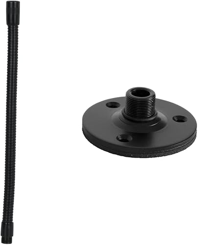 Miniatura 1 de Gator Frameworks Cuello de cisne negro flexible para micrófonos; 13 pulgadas de longitud (GFW-MIC-GN13) y montaje de brida de micrófono TM08B en el