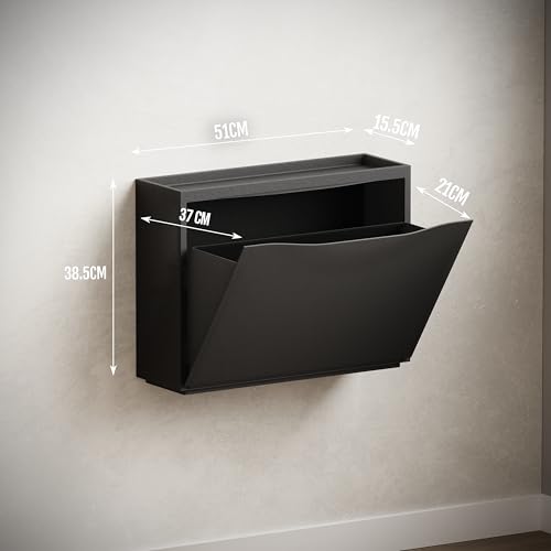 Image of amazon basics Stackable Wall Mount Storage Organizer - 1 Tier, Polypropylene Storage for Shoes, Toys, Books, Closet & Entryway, Multi-Purpose (51L x 15.5W x 38.5H cm), Black