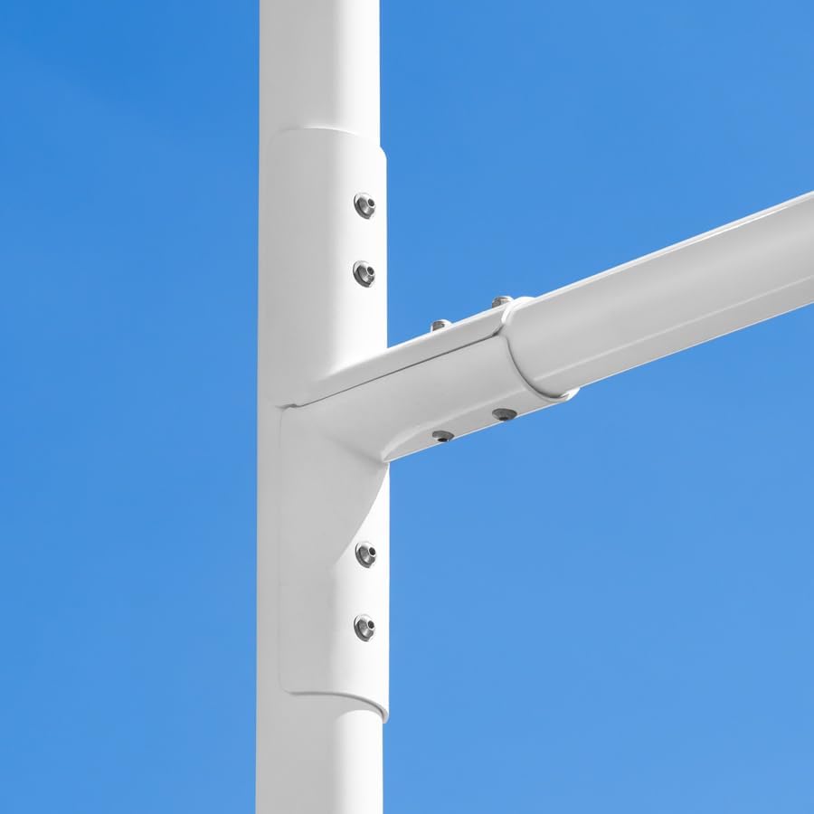 FORZA Steel76 Socketed Rugby Posts – Heavy Duty Aluminised Steel Rugby Goal Posts, 6m or 9m Height, White Powder Coated, Ground Socketed, Regulation Compliant for Clubs & Schools