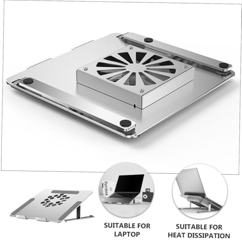 Base para laptop ajustable de aleación de aluminio con ventilador LED miniatura 6