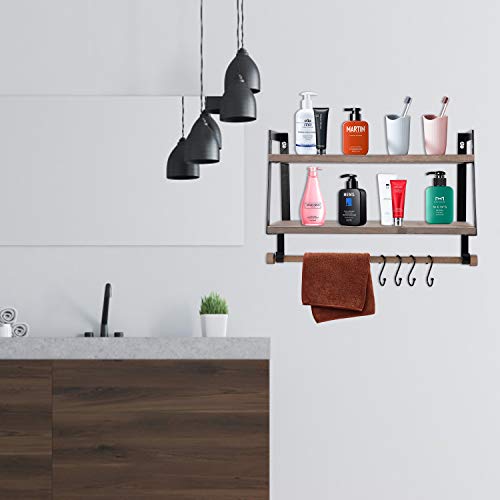 Vencipo Mensole da Muro a 2 Piani con 8 Ganci